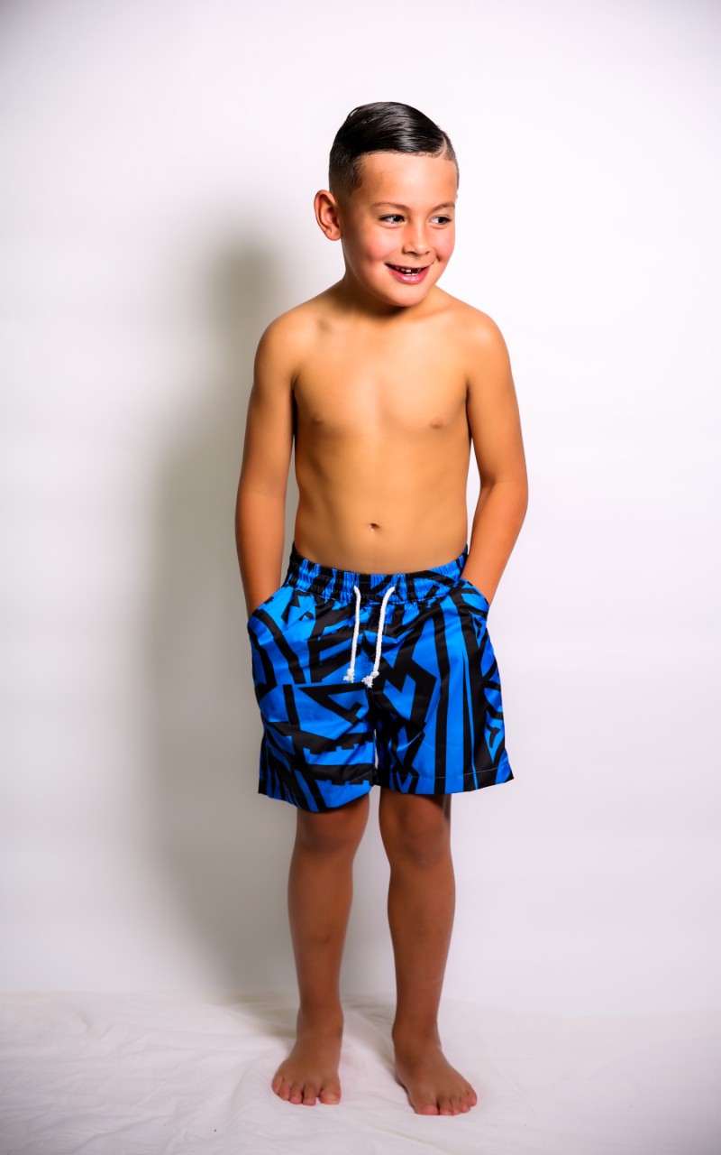 BOYS BLUE ELEI PRINT BOARD SHORTS