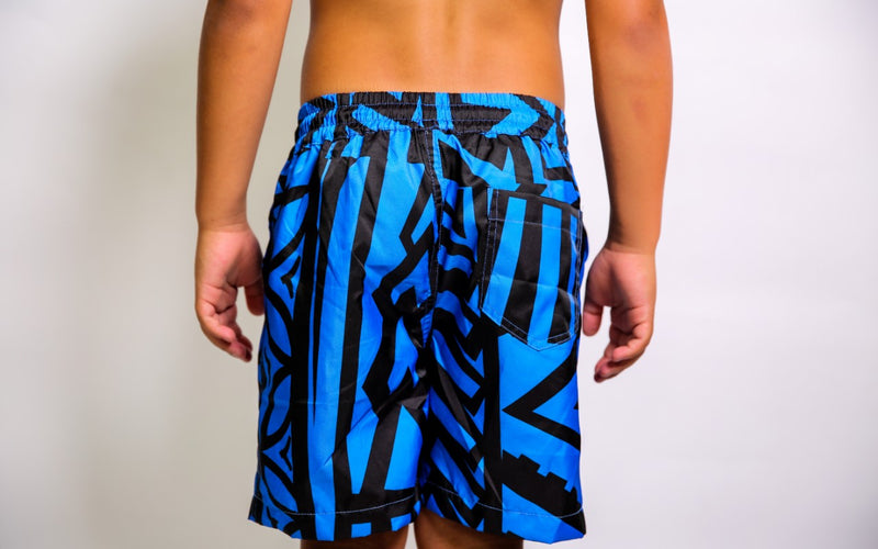 BOYS BLUE ELEI PRINT BOARD SHORTS