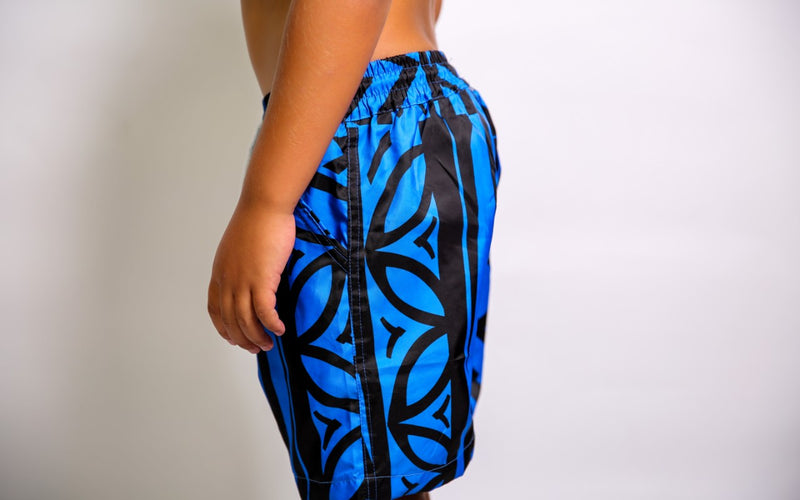 BOYS BLUE ELEI PRINT BOARD SHORTS