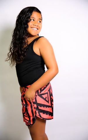 GIRLS CORAL ELEI PRINT BOARD SHORTS