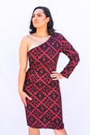EC STRAPLESS DRESS RED
