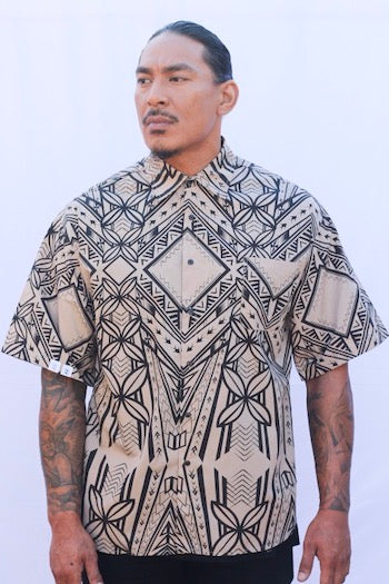 samoan dress shirts Hawaiian shirt men - Polynesian shirt - Samoan shirt Design on sleeve